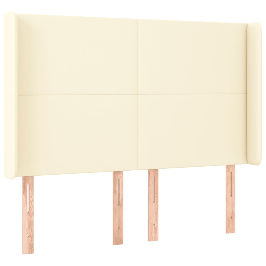 Testiera a LED Crema 147x16x118/128 cm in Similpelle