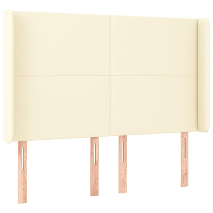 Testiera a LED Crema 147x16x118/128 cm in Similpelle
