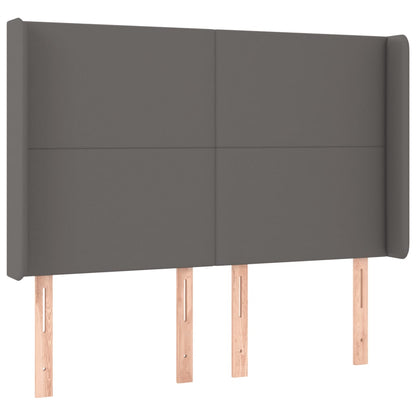 Testiera a LED Grigio 147x16x118/128cm in Similpelle
