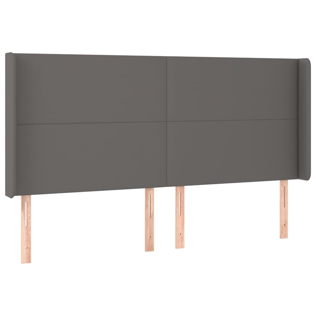Testiera a LED Grigio 163x16x118/128cm in Similpelle