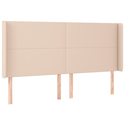 Testiera a LED Cappuccino 163x16x118/128 cm in Similpelle