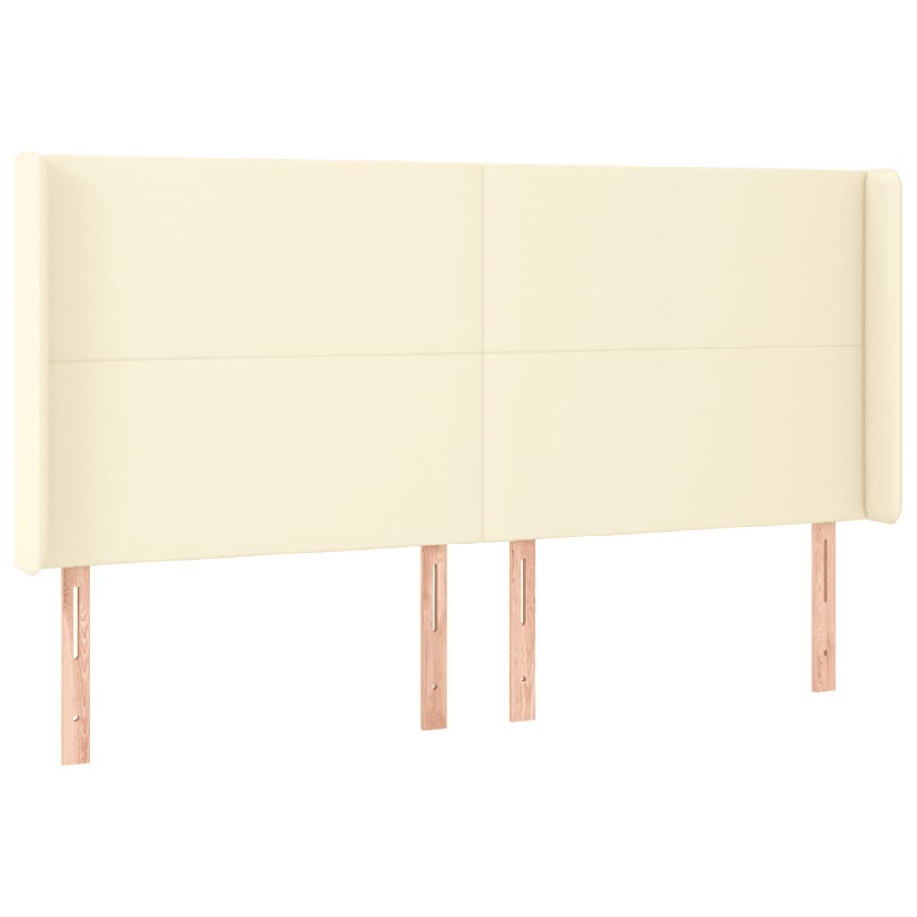 Testiera a LED Crema 203x23x118/128 cm in Similpelle