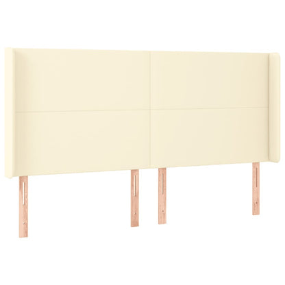 Testiera a LED Crema 203x23x118/128 cm in Similpelle