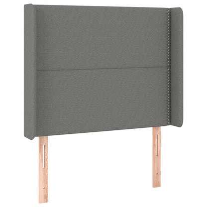 Testiera a LED Grigio Scuro 83x16x118/128 cm in Tessuto