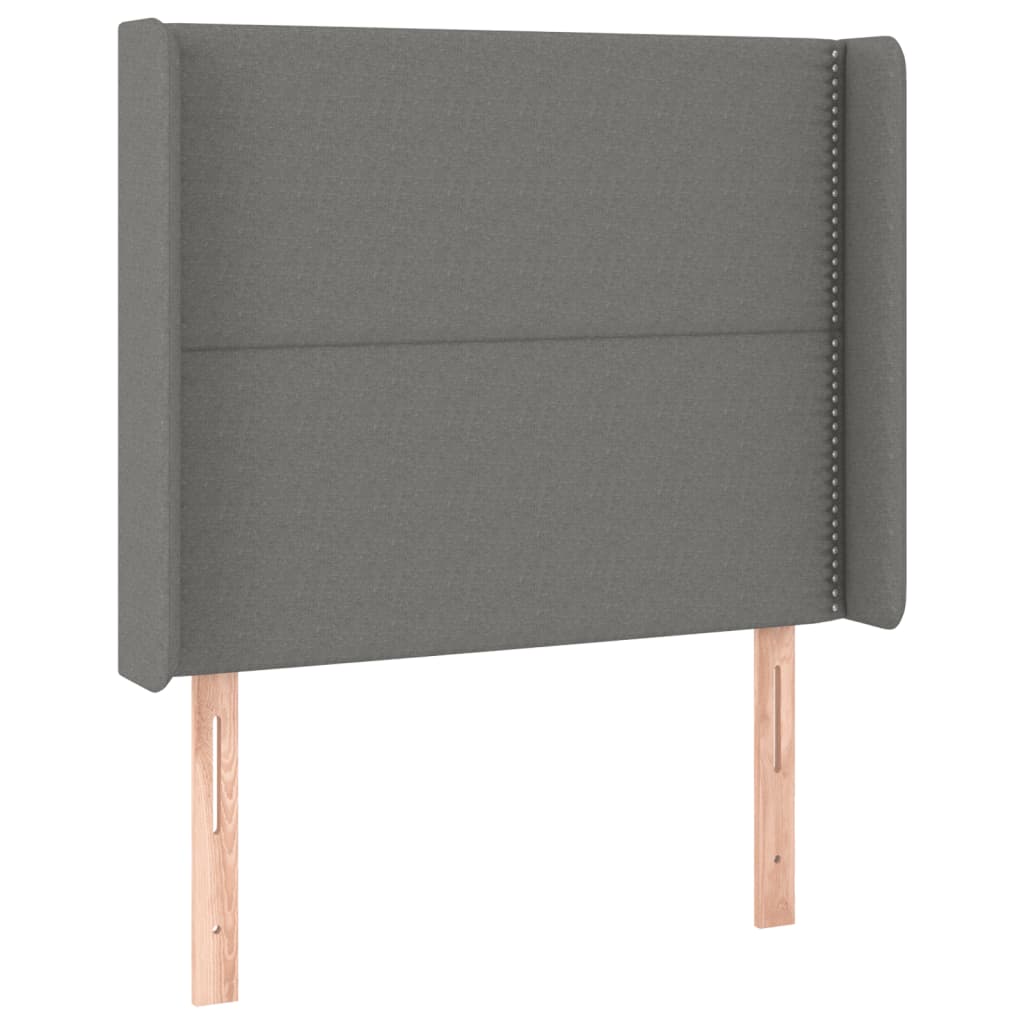 Testiera a LED Grigio Scuro 93x16x118/128 cm in Tessuto