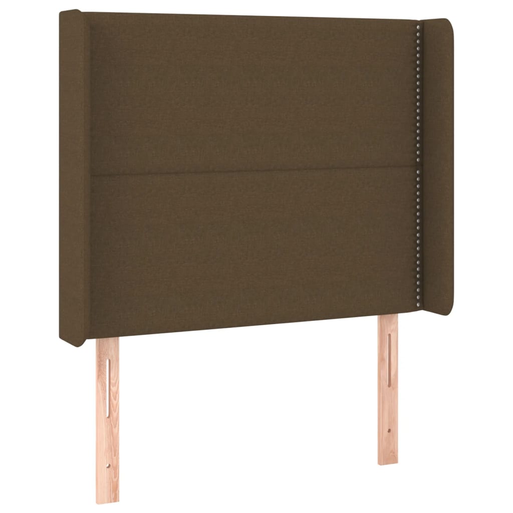 Testiera a LED Marrone Scuro 93x16x118/128 cm in Tessuto