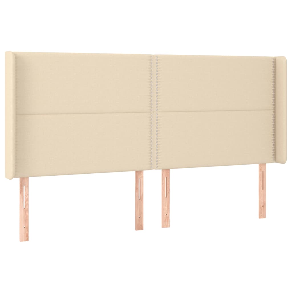 Testiera a LED Crema 163x16x118/128 cm in Tessuto