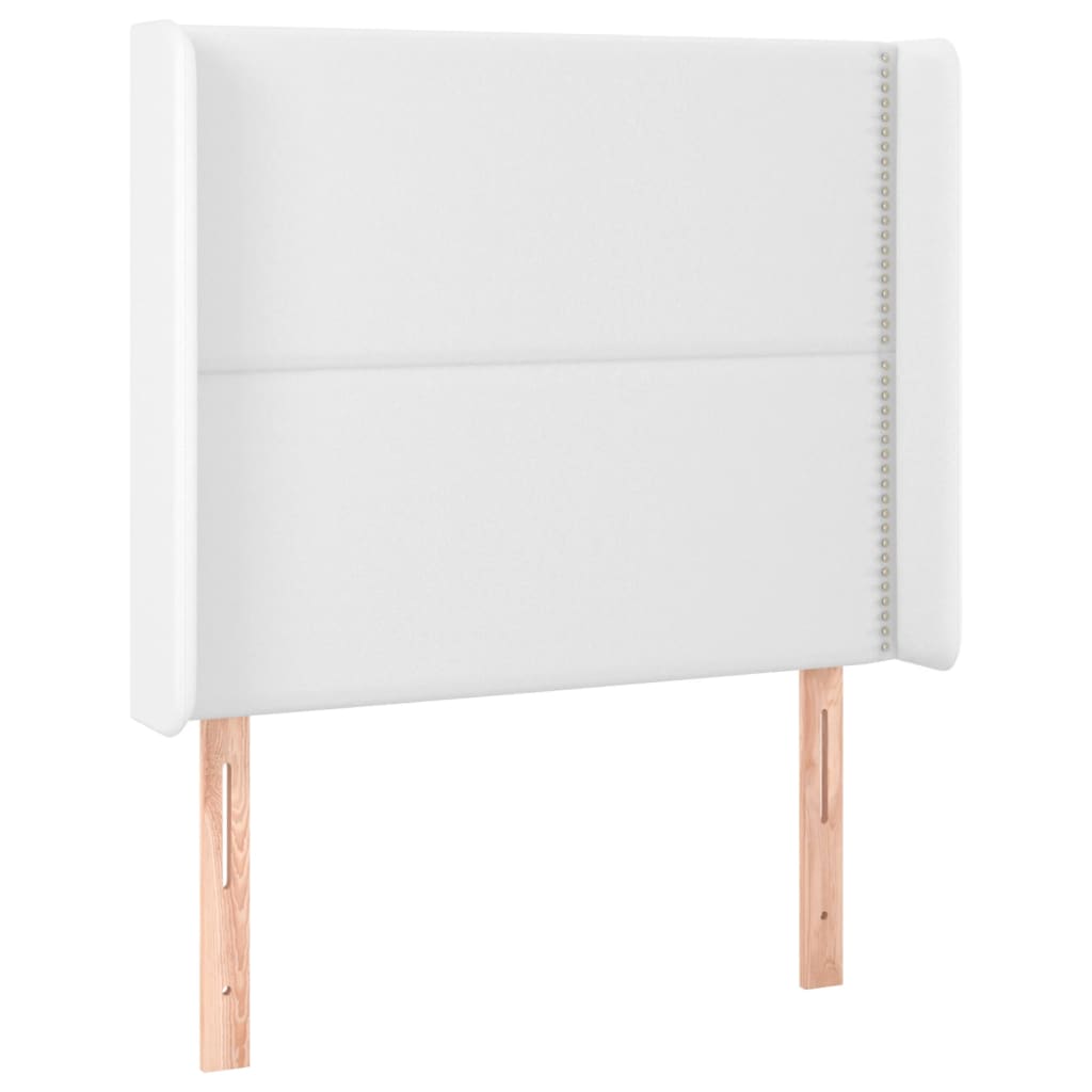Testiera ad Orecchio Bianco 83x16x118/128 cm in Similpelle