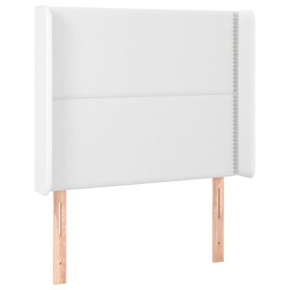 Testiera a LED Bianco 103x16x118/128 cm in Similpelle