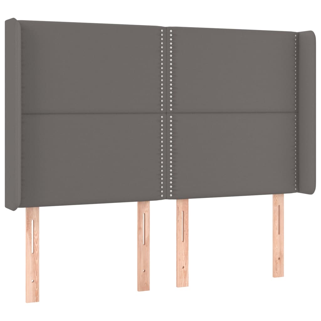 Testiera a LED Grigio 147x16x118/128cm in Similpelle