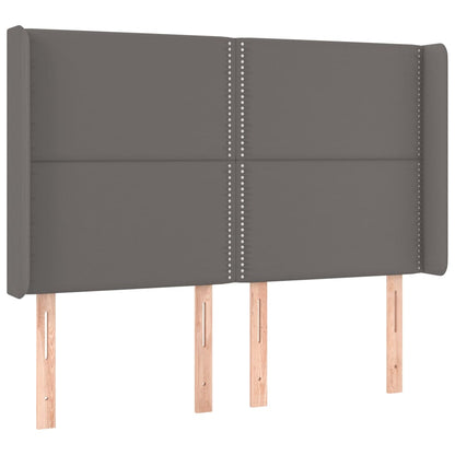 Testiera a LED Grigio 147x16x118/128cm in Similpelle
