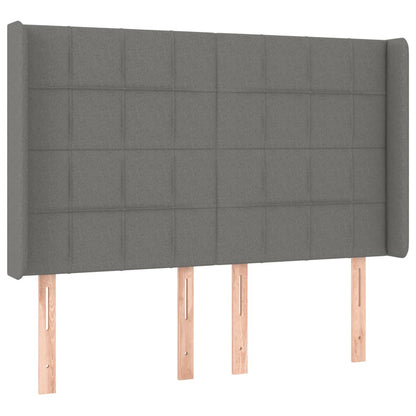 Testiera a LED GrigioScuro 147x16x118/128cm inTessuto