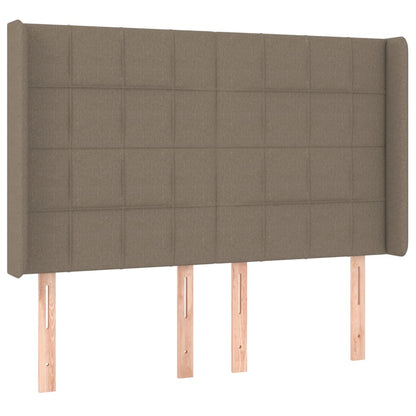 Testiera a LED Tortora 147x16x118/128 cm in Tessuto