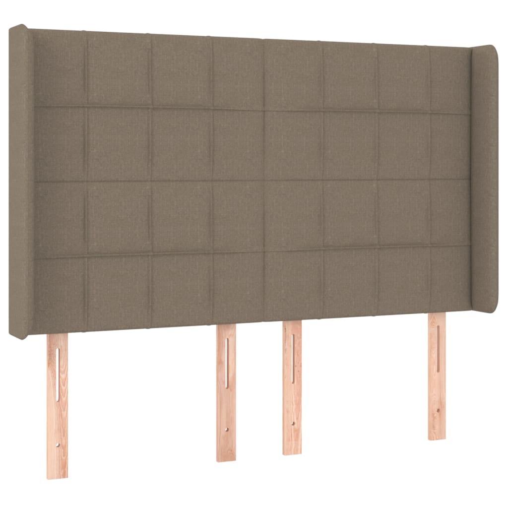 Testiera a LED Tortora 147x16x118/128 cm in Tessuto