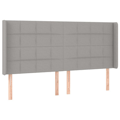 Testiera a LED Grigio Chiaro 163x16x118/128 cm in Tessuto