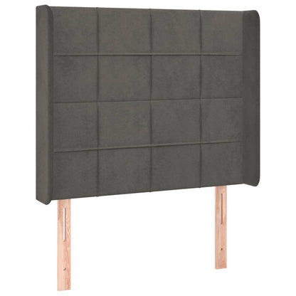 Testiera a LED Grigio Scuro 103x16x118/128cm in Velluto