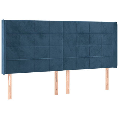 Testiera a LED Blu Scuro 163x16x118/128 cm in Velluto