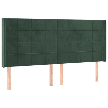 Testiera a LED Verde Scuro 203x16x118/128 cm in Velluto