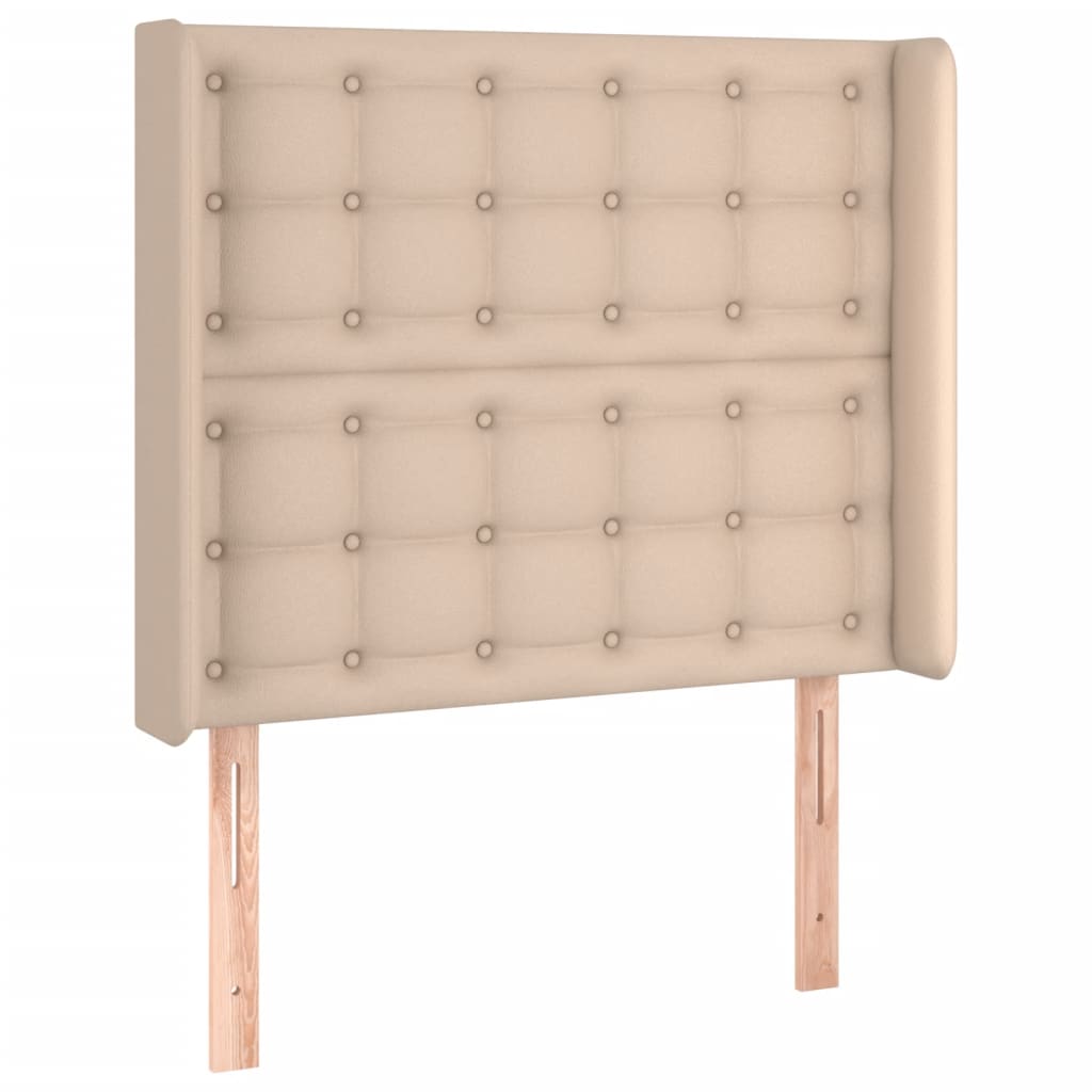 Testiera a LED Cappuccino 83x16x118/128 cm in Similpelle