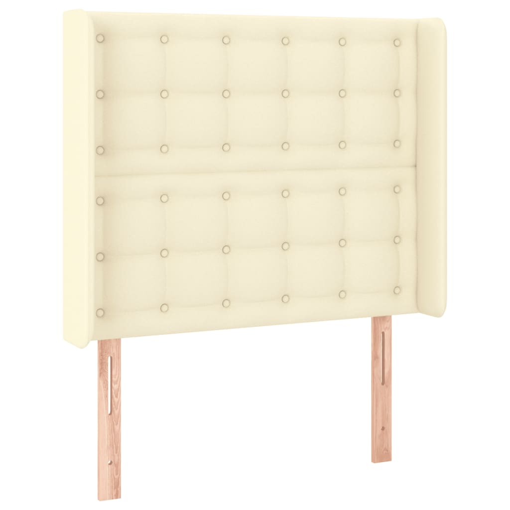 Testiera a LED crema 93x16x118/128 cm in Similpelle