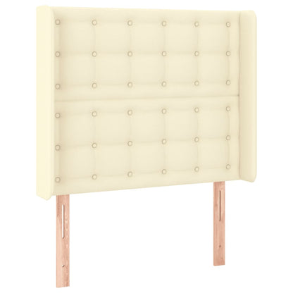 Testiera a LED crema 93x16x118/128 cm in Similpelle