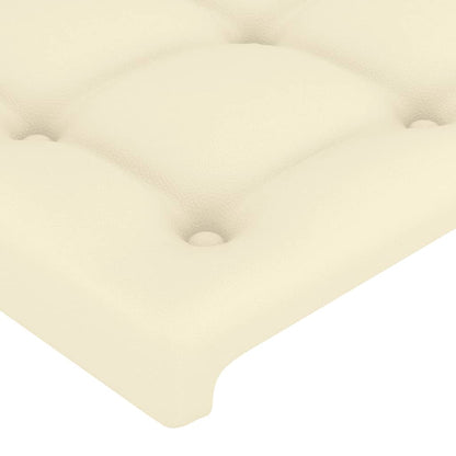 Testiera a LED crema 93x16x118/128 cm in Similpelle