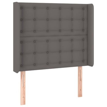 Testiera a LED Grigio 93x16x118/128 cm in Similpelle