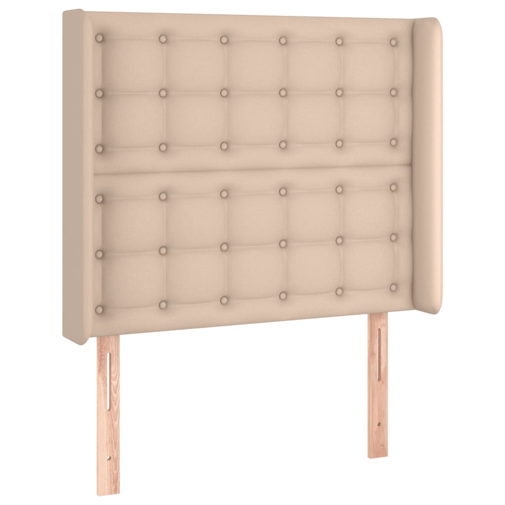 Testiera a LED Cappuccino 103x23x118/128 cm in Similpelle