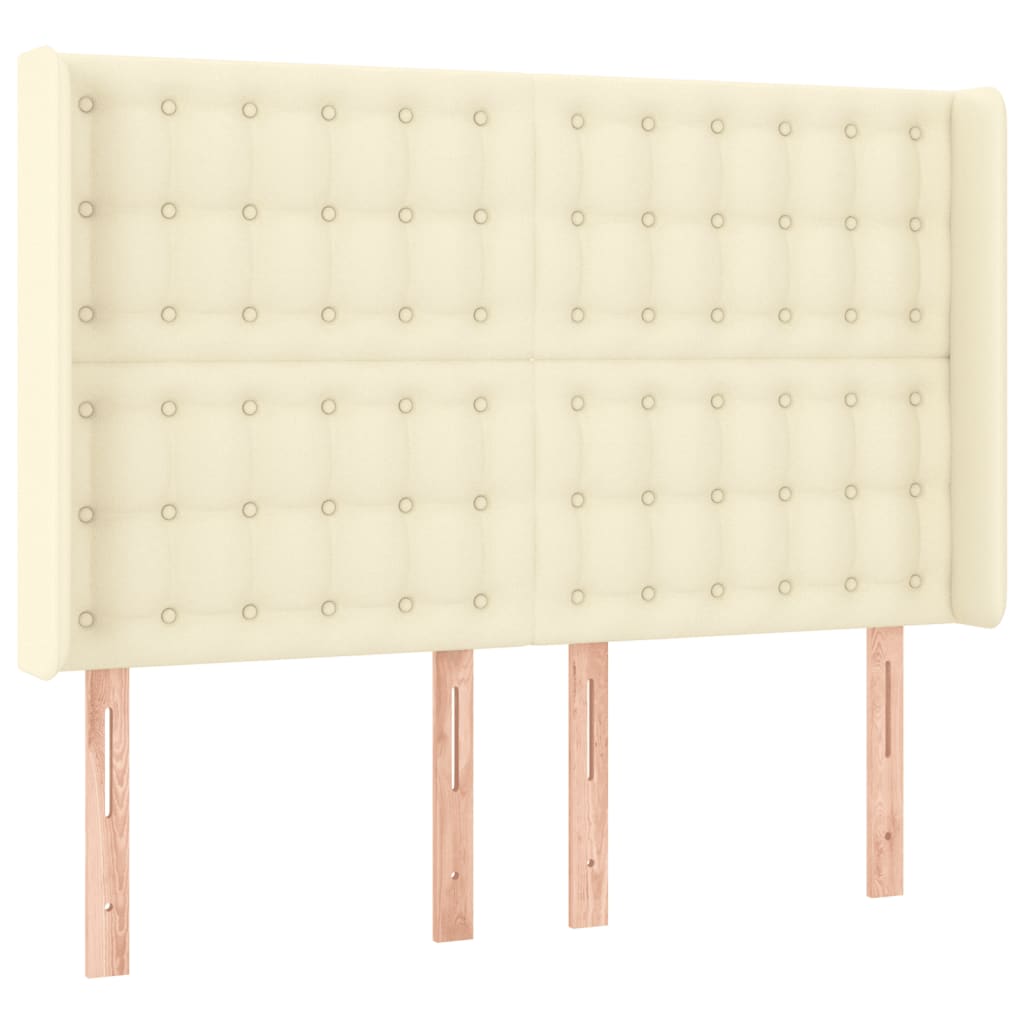 Testiera a LED Crema 147x16x118/128 cm in Similpelle