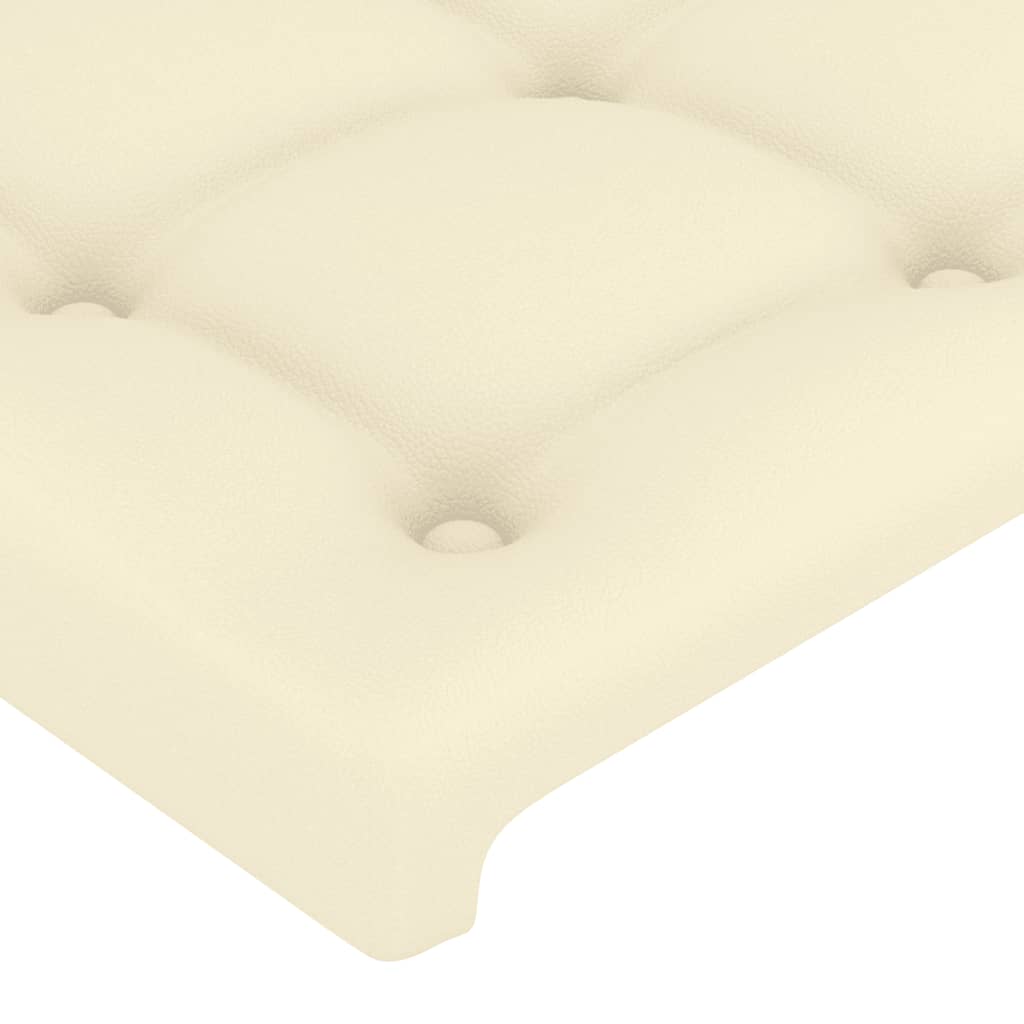 Testiera a LED Crema 147x16x118/128 cm in Similpelle
