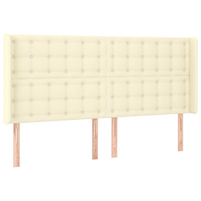 Testiera a LED Crema 203x23x118/128 cm in Similpelle
