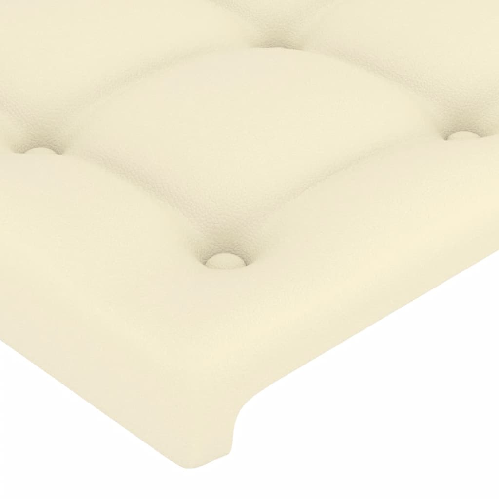 Testiera a LED Crema 203x23x118/128 cm in Similpelle