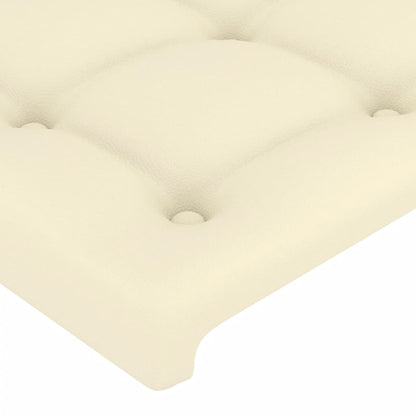Testiera a LED Crema 203x23x118/128 cm in Similpelle