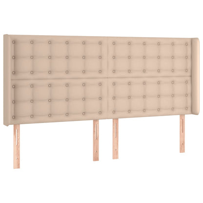 Testiera a LED Cappuccino 203x16x118/128 cm in Similpelle