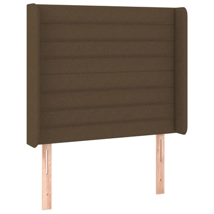 Testiera a LED Marrone Scuro 103x16x118/128 cm in Tessuto