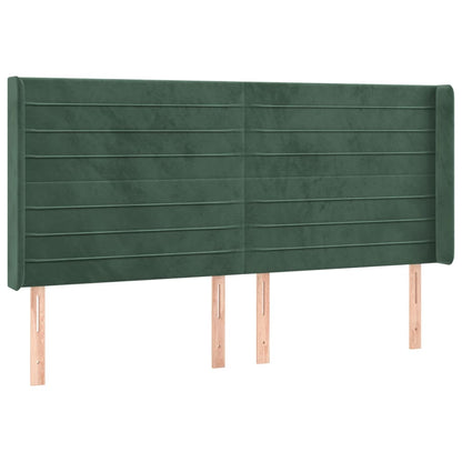 Testiera a LED Verde Scuro 163x16x118/128 cm in Velluto