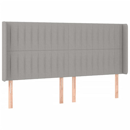 Testiera a LED Grigio Chiaro 163x16x118/128 cm in Tessuto