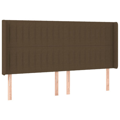 Testiera a LED Marrone Scuro 163x16x118/128 cm in Tessuto