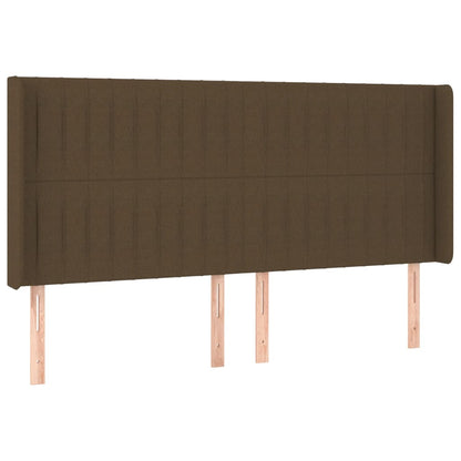 Testiera a LED Marrone Scuro 183x16x118/128 cm in Tessuto