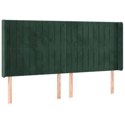 Testiera a LED Verde Scuro 183x16x118/128 cm in Velluto