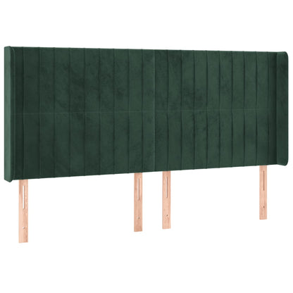 Testiera a LED Verde Scuro 203x16x118/128 cm in Velluto
