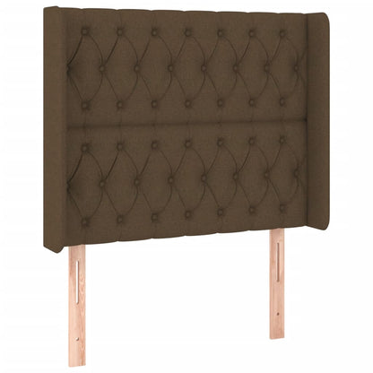 Testiera a LED Marrone Scuro 93x16x118/128 cm in Tessuto