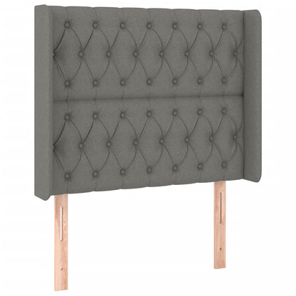 Testiera a LED GrigioScuro 103x16x118/128cm inTessuto