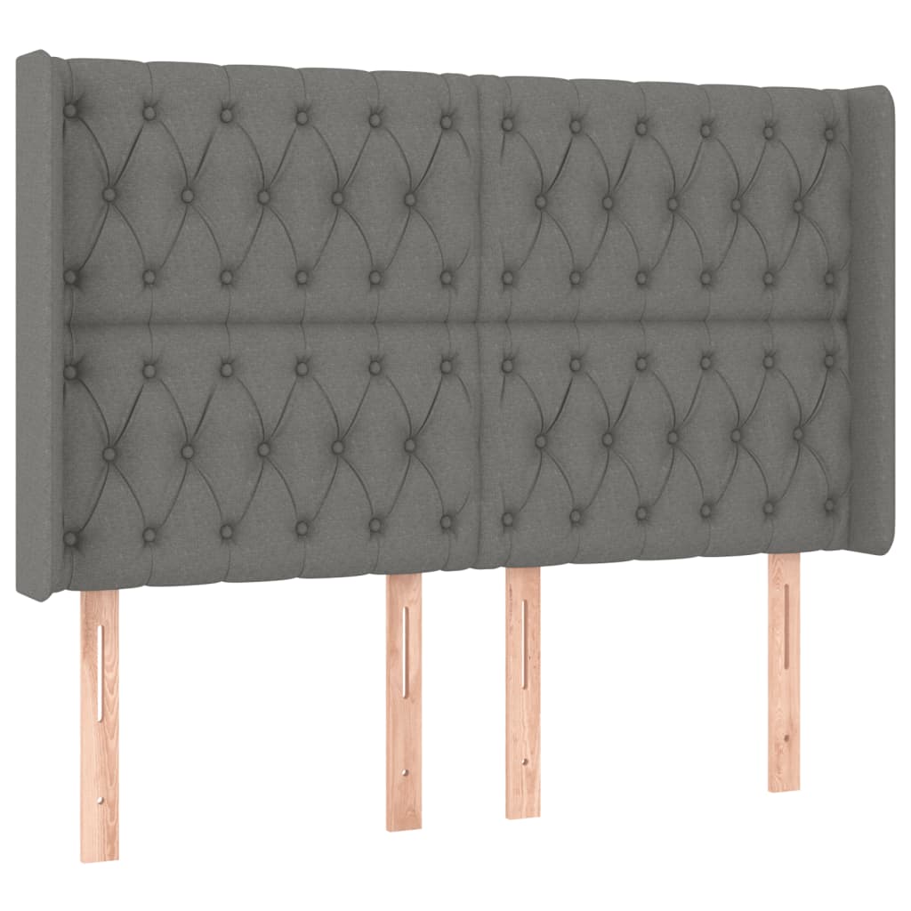 Testiera a LED GrigioScuro 147x16x118/128cm inTessuto
