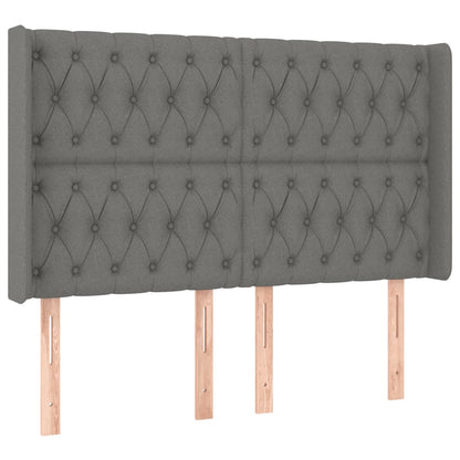 Testiera a LED GrigioScuro 147x16x118/128cm inTessuto