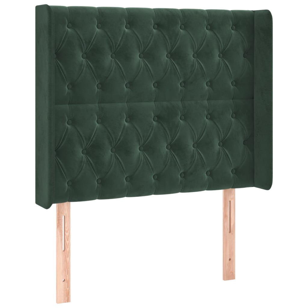 Testiera a LED Verde Scuro 93x16x118/128 cm in Velluto