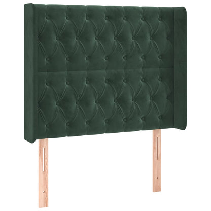 Testiera a LED Verde Scuro 93x16x118/128 cm in Velluto