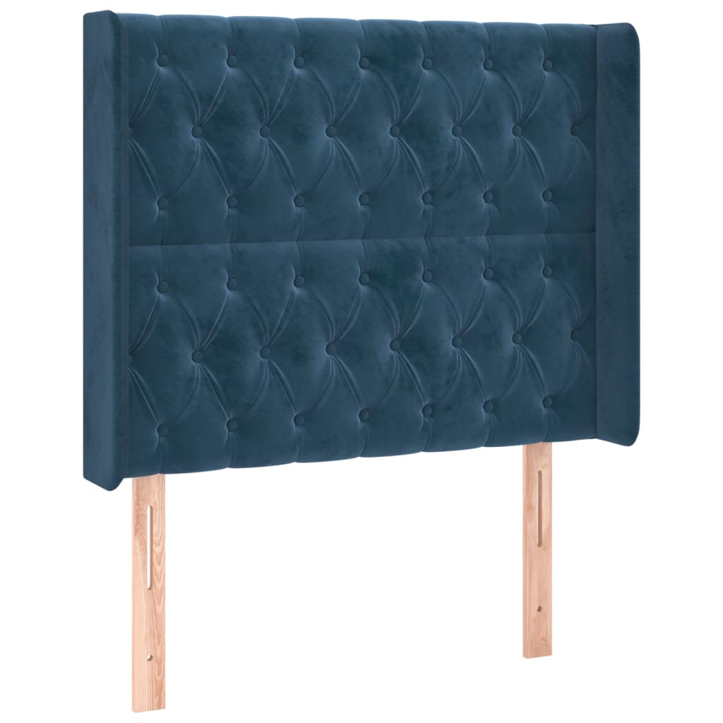 Testiera a LED Blu Scuro 93x16x118/128 cm in Velluto