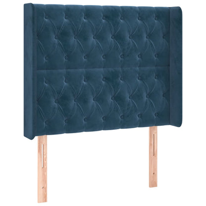Testiera a LED Blu Scuro 93x16x118/128 cm in Velluto