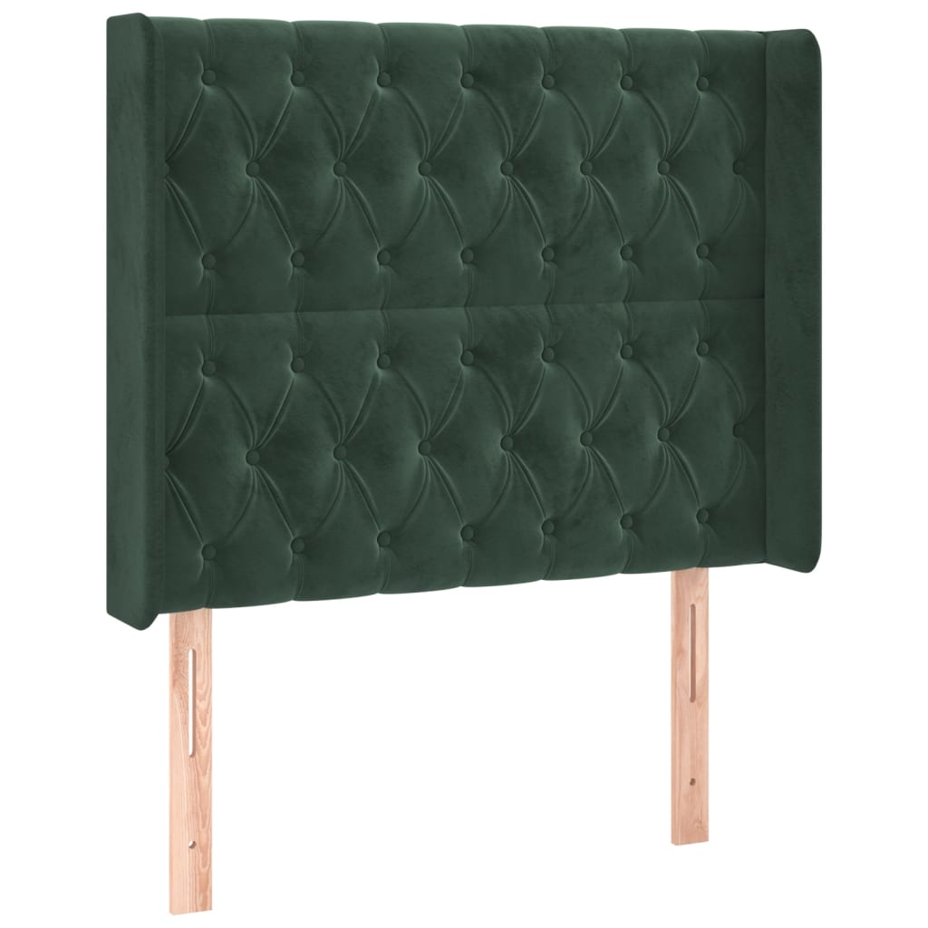 Testiera a LED Verde Scuro 103x16x118/128 cm in Velluto